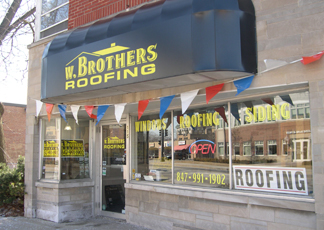 W. Brothers Roofing, Palatine Illinois Showroom